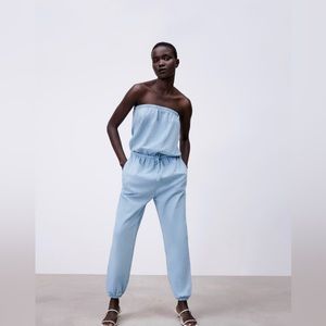 Zara Washed Effect Sleeveless Jumpsuit